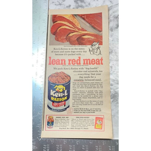 Ken-L Ration Dog Food Vintage Print Ad 1950s Quaker Oats Co MCM Pet Food - Picture 2 of 6